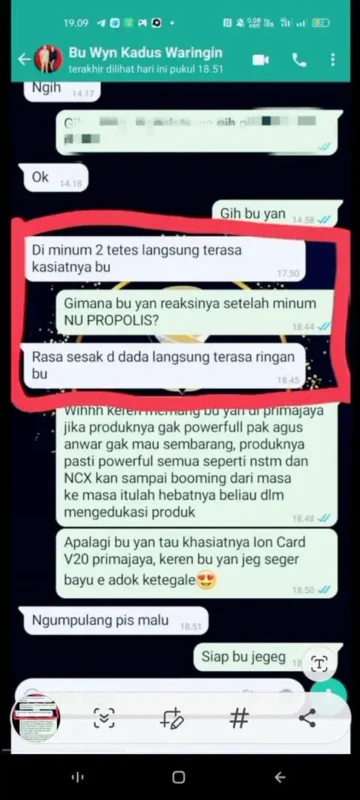Testimoni Nu Propolis Prima Jaya