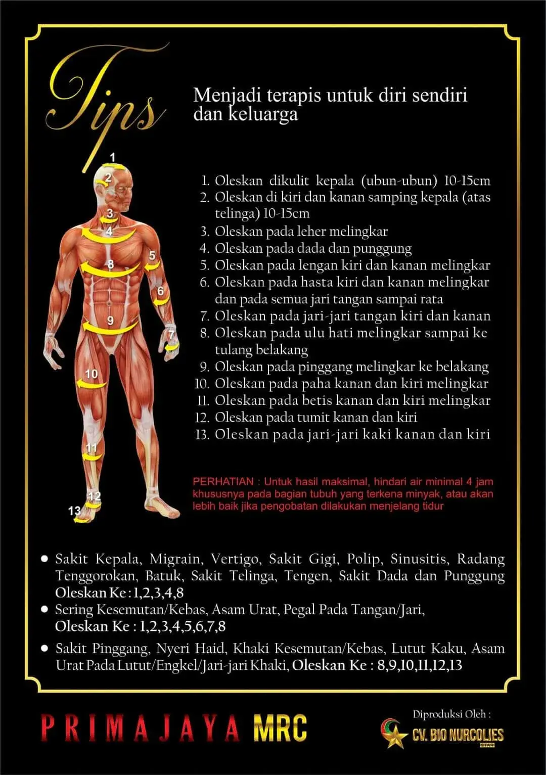 Cara Pakai Minyak MRC Prima Jaya